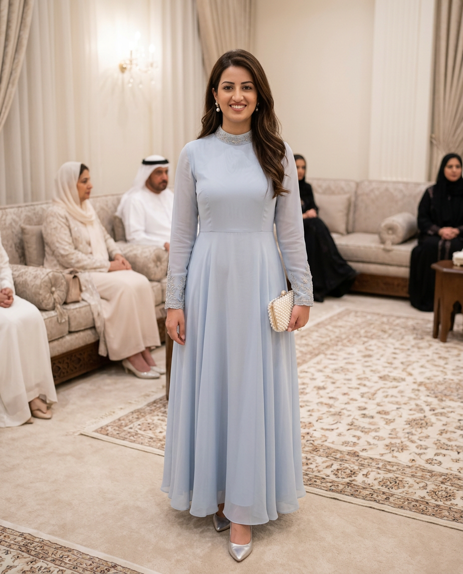 Eid in Pale Blue — full look