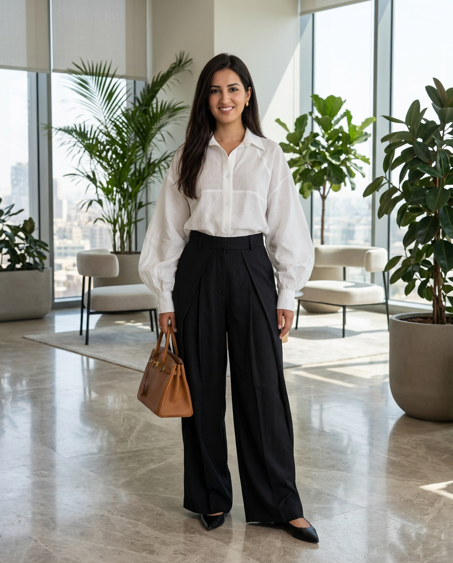 The Puff Sleeve Office — full look
